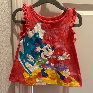 Disney Aulani Red Tank Top with Minnie Mouse and Surf Design